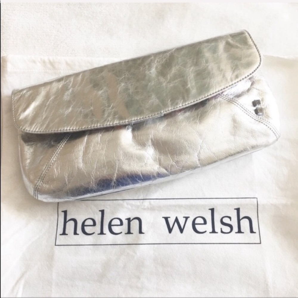 Helen Welsh Silver Leather Clutch - Picture 7 of 7